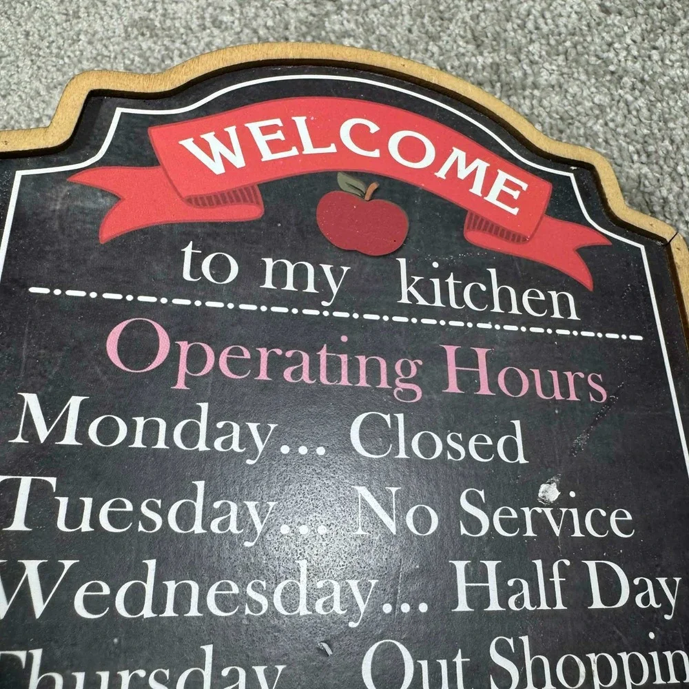 Ashland Kitchen Operating Hours Sign Black Chalkboard Style Shelf Decor - Picture 13 of 13